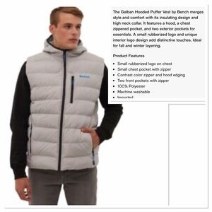 Bench Galban Hooded Puffer Vest Frost Grey